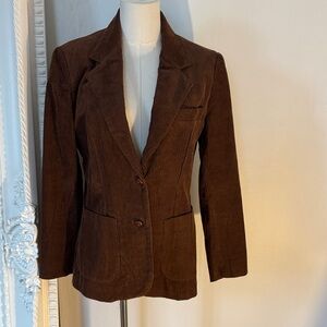 saalina Elegant Brown Corduroy Women's Blazer